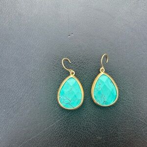 Elegant Gold and Turquoise Drop Earrings